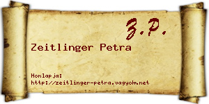 Zeitlinger Petra névjegykártya